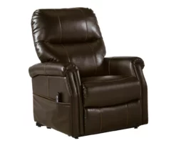 Markridge Chocolate Faux Leather Power Lift Recliner -DHP SHOP 810609737