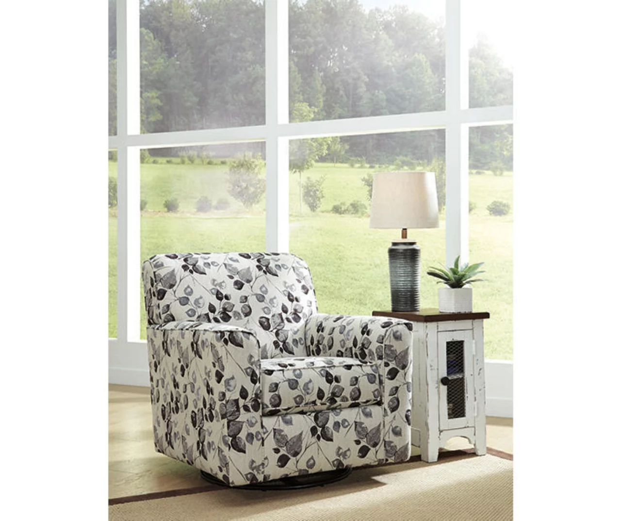 Abney Floral Swivel Accent Chair 2 Abney Floral Swivel Accent Chair - Image 2