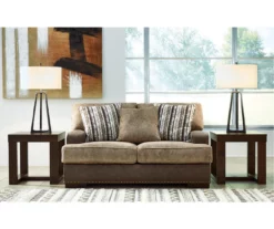 Alesbury Brown Faux Leather Loveseat -DHP SHOP 810612253 5