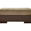 Alesbury Brown Faux Leather Ottoman
