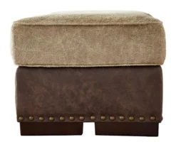 Alesbury Brown Faux Leather Ottoman -DHP SHOP 810612254 3
