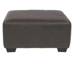 Aberton Gray Faux Leather Oversize Accent Ottoman -DHP SHOP 810612302 2