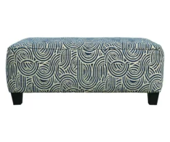 Trendle Blue & Tan Oversize Accent Ottoman -DHP SHOP 810612384 2