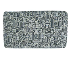 Trendle Blue & Tan Oversize Accent Ottoman -DHP SHOP 810612384 3