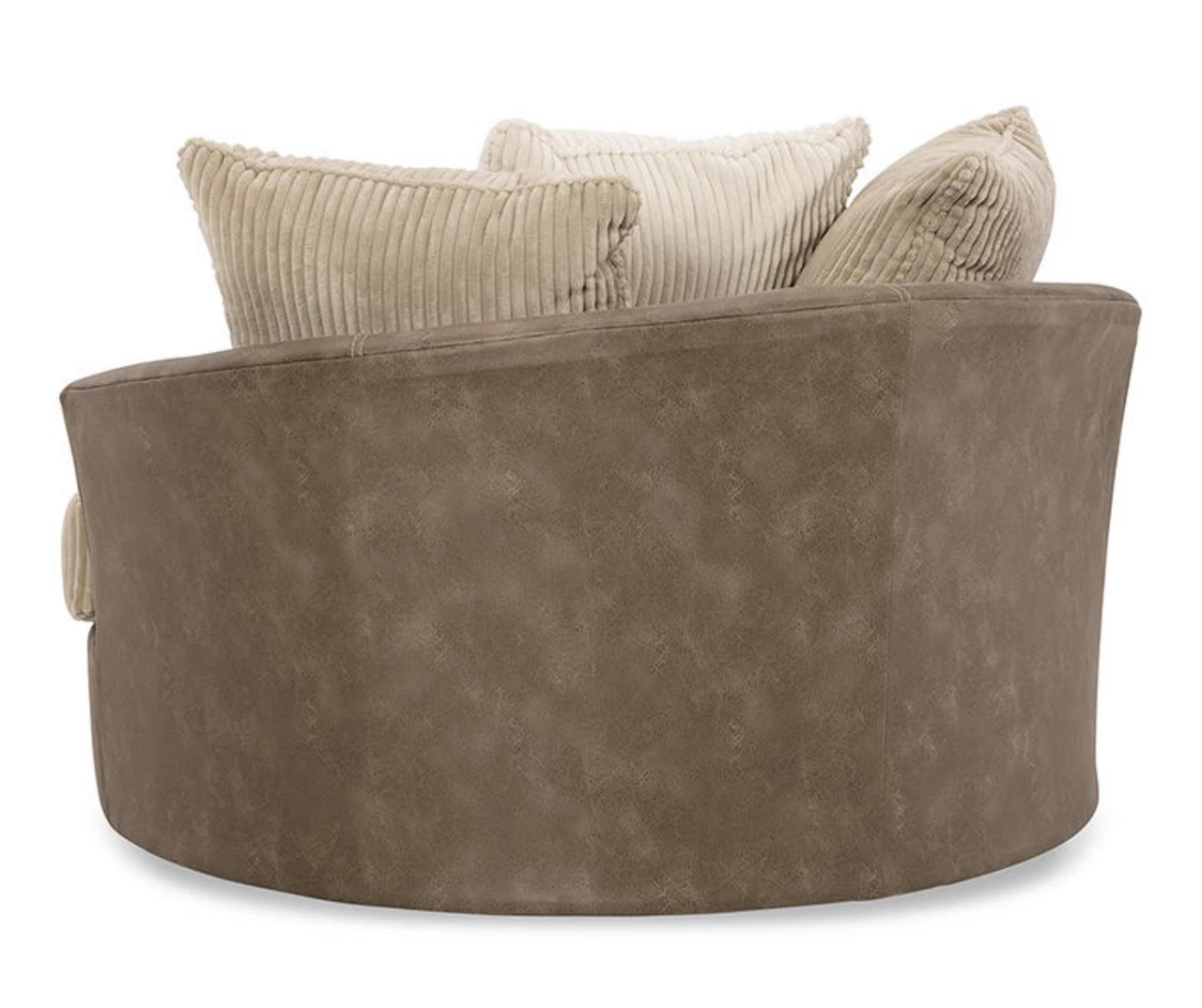 Keskin Brown Faux Leather Oversize Swivel Accent Chair 4 Keskin Brown Faux Leather Oversize Swivel Accent Chair - Image 4