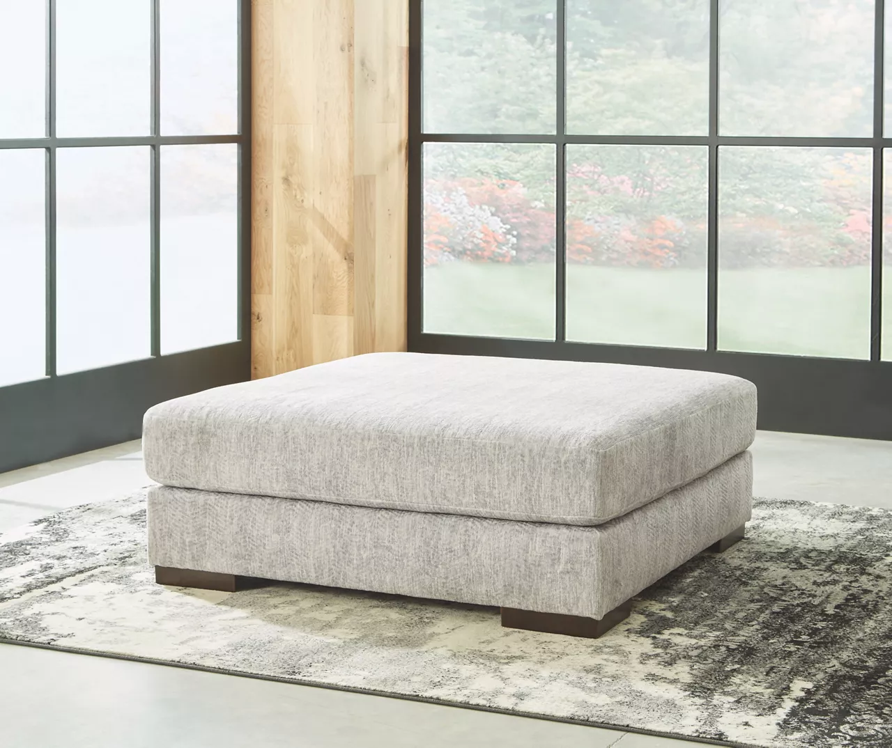 Regent Park Gray Oversize Accent Ottoman 2 Regent Park Gray Oversize Accent Ottoman - Image 2