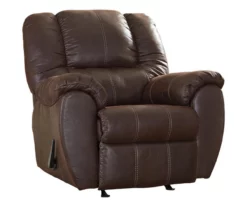 McGann Walnut Faux Leather Rocker Recliner -DHP SHOP 810612512 5