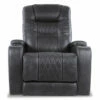 Composer Black Faux Leather Power Recliner