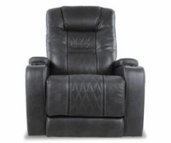Composer Black Faux Leather Power Recliner
