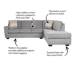 Broyhill Dudlee Smoke Sectional -DHP SHOP 810613229 810613230 X0 1 1