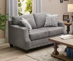 Alexandria Gray Chenille Loveseat -DHP SHOP 810616680 B0 1