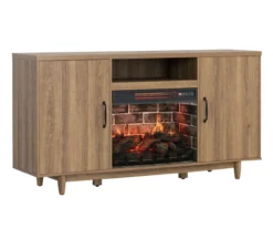 60" Modern Tan Electric Fireplace Console 10 60" Modern Tan Electric Fireplace Console -DHP SHOP 810617759 A0 2