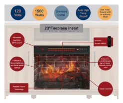 60" Modern Tan Electric Fireplace Console 9 60" Modern Tan Electric Fireplace Console -DHP SHOP 810617759 M7
