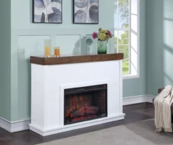 62" White Shiplap Grand Electric Fireplace -DHP SHOP 810617760 B0 1
