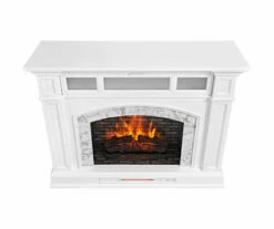 62" White Marble Grand Electric Fireplace Console -DHP SHOP 810617766 A0 4