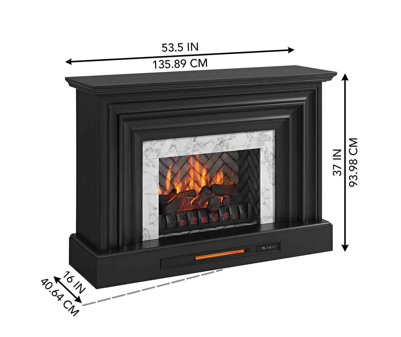 53.5" Black Petite Grand Electric Fireplace Console 12 53.5" Black Petite Grand Electric Fireplace Console - Image 12