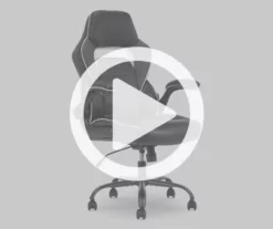 White & Black Faux Leather Gaming Chair -DHP SHOP 810618952