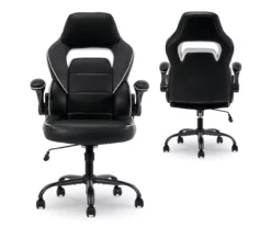 White & Black Faux Leather Gaming Chair -DHP SHOP 810618952 A0 10