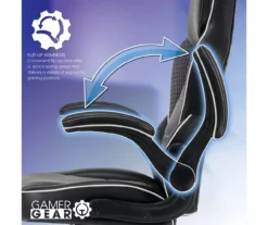 White & Black Faux Leather Gaming Chair -DHP SHOP 810618952 A0 4