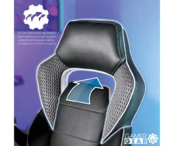 White & Black Faux Leather Gaming Chair -DHP SHOP 810618952 A0 6