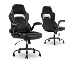 White & Black Faux Leather Gaming Chair -DHP SHOP 810618952 A0 8