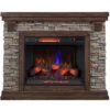50" Madison Pine & Faux Stone Electric Fireplace