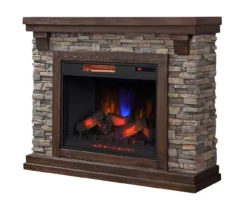 50" Madison Pine & Faux Stone Electric Fireplace -DHP SHOP 810620258 A0 3