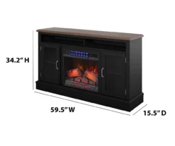 59.5" Black CoolGlow Electric Fireplace & Fan Console 18 59.5" Black CoolGlow Electric Fireplace & Fan Console -DHP SHOP 810620259 A6