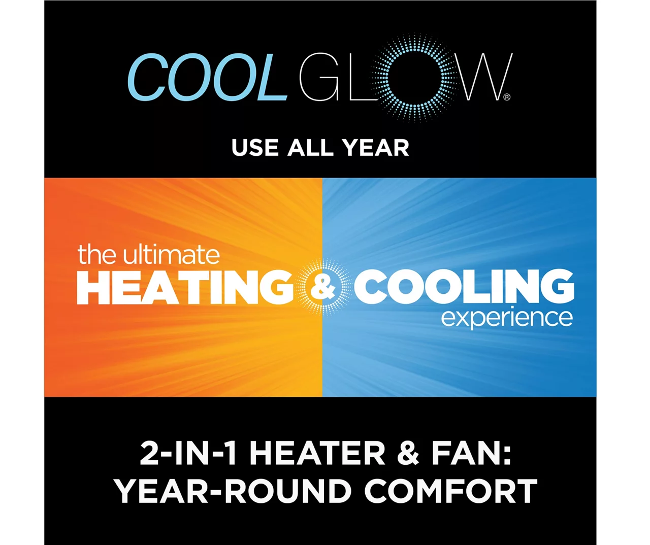 59.5" Black CoolGlow Electric Fireplace & Fan Console 10 59.5" Black CoolGlow Electric Fireplace & Fan Console - Image 10