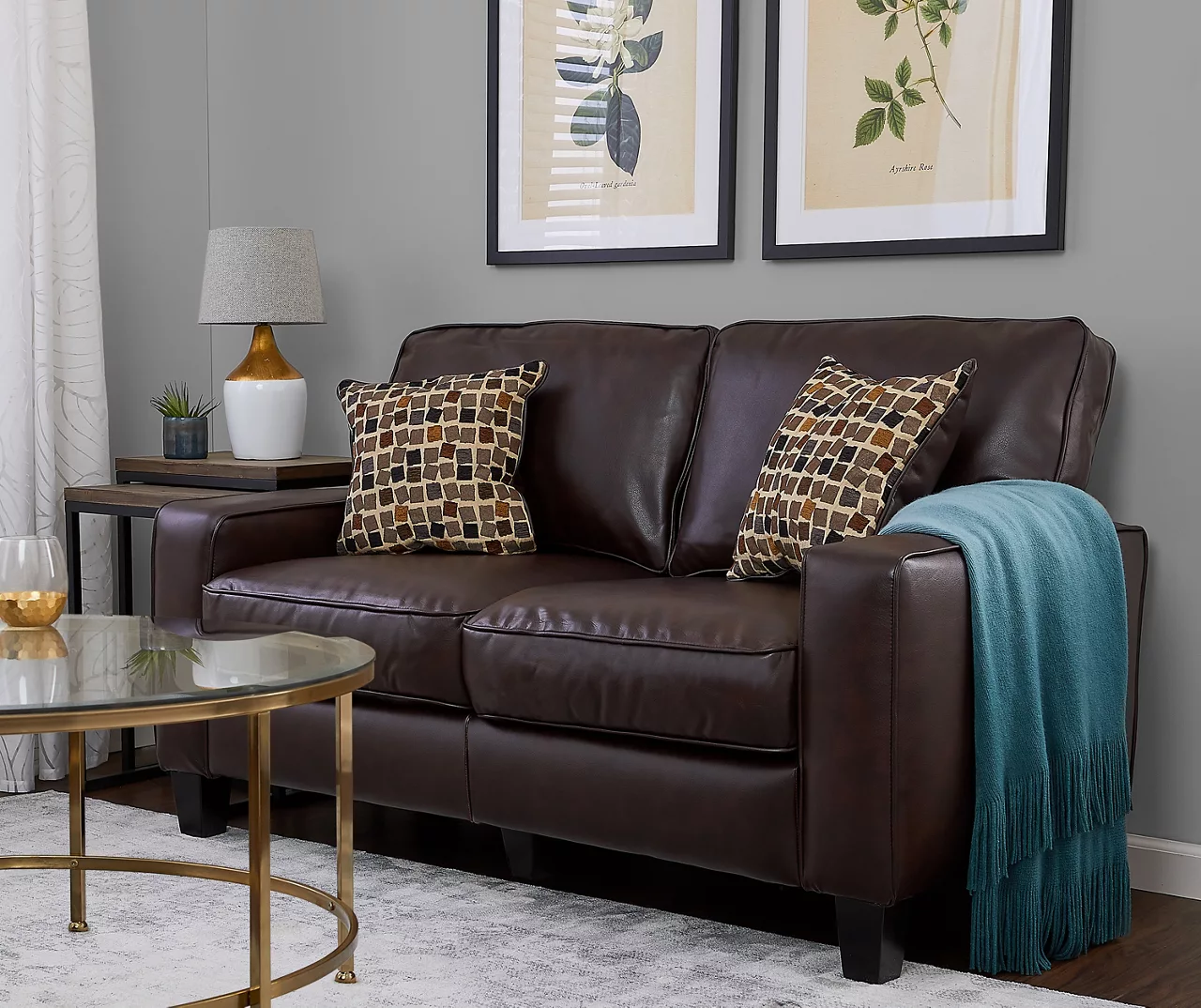 Palisades Chestnut Bonded Leather Loveseat 3 Palisades Chestnut Bonded Leather Loveseat - Image 3