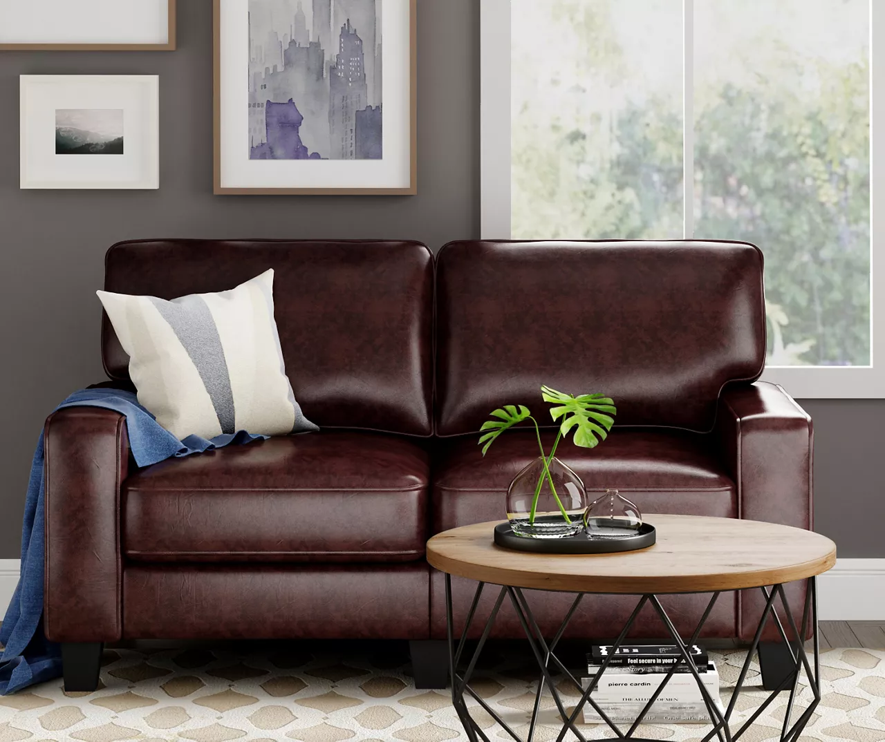 Palisades Chestnut Bonded Leather Loveseat 4 Palisades Chestnut Bonded Leather Loveseat - Image 4