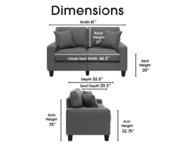 Palisades Dark Gray Loveseat -DHP SHOP 810659231 A0 5