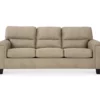 Tishen Pebble Sand Faux Leather Sofa