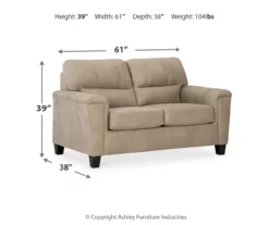 Tishen Pebble Sand Faux Leather Loveseat -DHP SHOP 810669862 A0 3