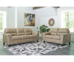 Tishen Pebble Sand Faux Leather Loveseat -DHP SHOP 810669862 A1 3