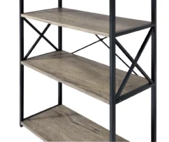 Corday Gray Wood 4-Shelf Open Bookcase -DHP SHOP 810680821 A8