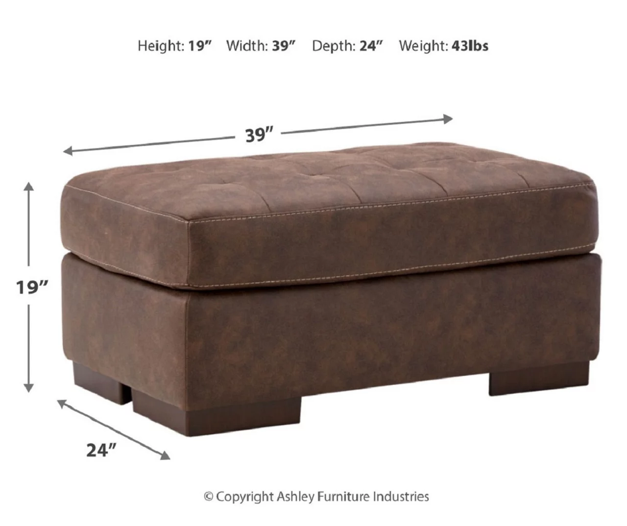 Signature Design By Ashley Maderla Faux Leather Ottoman 5 Signature Design By Ashley Maderla Faux Leather Ottoman - Image 5