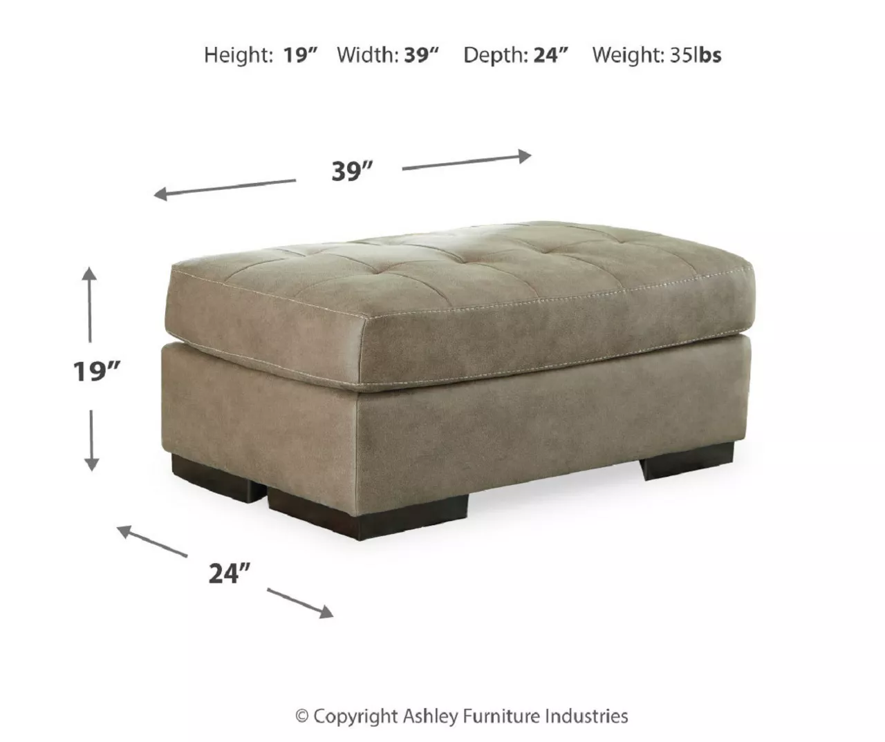 Signature Design By Ashley Maderla Faux Leather Ottoman 3 Signature Design By Ashley Maderla Faux Leather Ottoman - Image 3