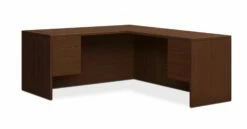 HON 10500 Series L-Workstation | 3/4 Pedestals | 2 Box / 2 File Drawers | 66"W | Mocha Finish