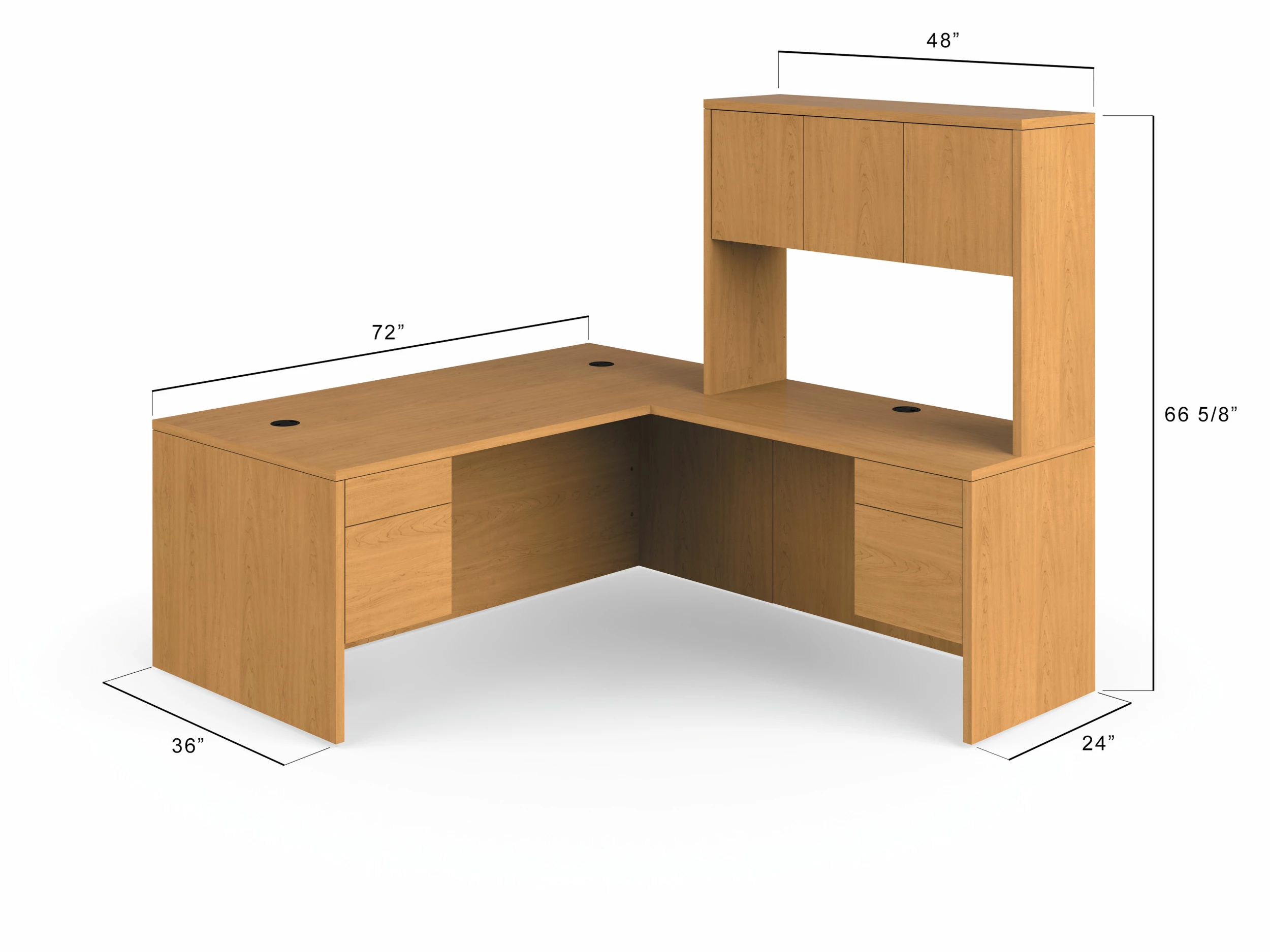 HON 10500 Series L-Workstation | Left Desk, Return, Hutch | 72"W X 84"D | Harvest Finish 2 HON 10500 Series L-Workstation | Left Desk, Return, Hutch | 72"W X 84"D | Harvest Finish - Image 2
