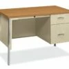 HON 34000 Series Small Office Desk | 1 Box / 1 File Drawer | 45-1/4"W | Harvest Laminate | Putty Finish