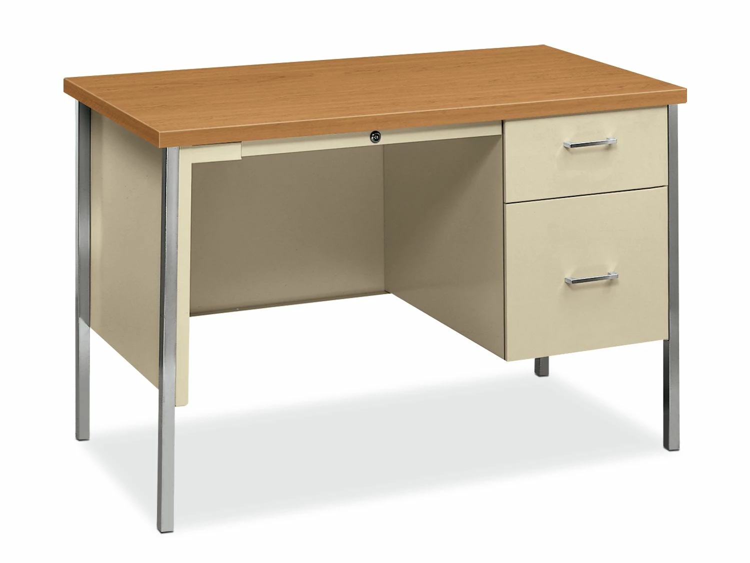 HON 34000 Series Small Office Desk | 1 Box / 1 File Drawer | 45-1/4"W | Harvest Laminate | Putty Finish 1 HON 34000 Series Small Office Desk | 1 Box / 1 File Drawer | 45-1/4"W | Harvest Laminate | Putty Finish
