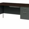 HON 34000 Series Right Single Pedestal | 66"W | Mahogany Laminate | Charcoal Finish