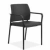 HON Accommodate Guest Chair | Fixed Arms | Black Fabric | Textured Black Frame