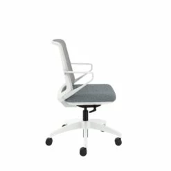 HON Cliq Office Chair | Fog Mesh Back | Synchro-Tilt | Basalt Seat Fabric | Designer White Frame -DHP SHOP HON Cliq HCLQT.W0.TC2 .F.S.IF .APX25.NL .SB .DW 0090 001