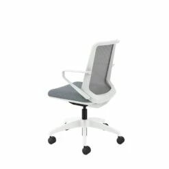 HON Cliq Office Chair | Fog Mesh Back | Synchro-Tilt | Basalt Seat Fabric | Designer White Frame -DHP SHOP HON Cliq HCLQT.W0.TC2 .F.S.IF .APX25.NL .SB .DW 0240 001