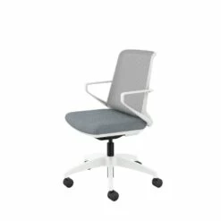 HON Cliq Office Chair | Fog Mesh Back | Synchro-Tilt | Basalt Seat Fabric | Designer White Frame -DHP SHOP HON Cliq HCLQT.W0.TC2 .F.S.IF .APX25.NL .SB .DW 0300 001