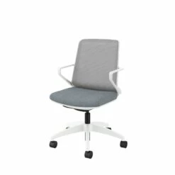 HON Cliq Office Chair | Fog Mesh Back | Synchro-Tilt | Basalt Seat Fabric | Designer White Frame -DHP SHOP HON Cliq HCLQT.W0.TC2 .F.S.IF .APX25.NL .SB .DW 0330 001