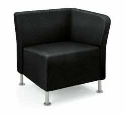 HON Flock Modular Chair | Left End | Black Fabric