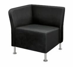 HON Flock Modular Chair | Right End | Black Leather Fabric